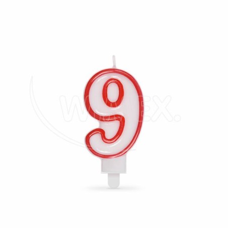 Číslová sviečka so stojančekom ,,9, 75mm [1 ks] | ROLSED