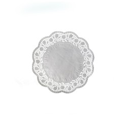 Krajka tortová okrúhla pr. 14 cm Biela / bal. 100 ks