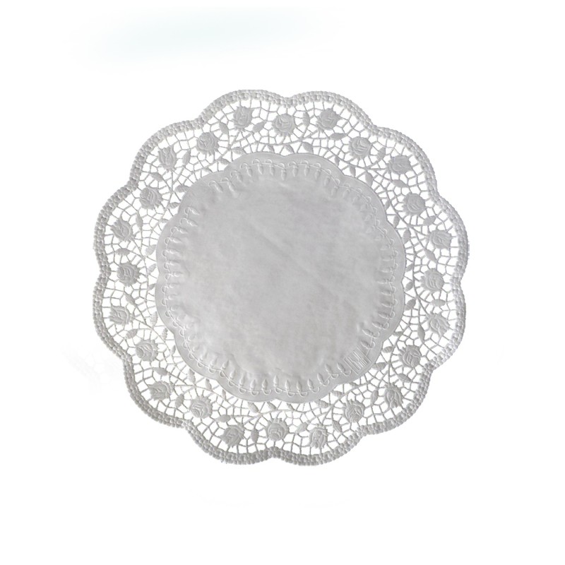 Krajka tortová okrúhla pr. 26 cm Biela / bal. 100 ks
