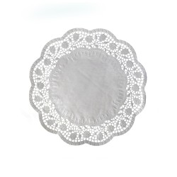 Krajka tortová okrúhla pr. 26 cm Biela / bal. 100 ks